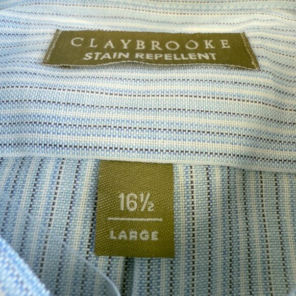 Claybrooke Men’s 16.5 Short Sleeve Oxford Shirt – Wrinkle Free Stain Repellent T - Picture 3 of 14